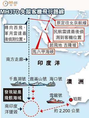 马航370飞行路线图片